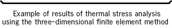 Example of results of thermal stress analysis using the three-dimensional finite element method